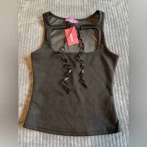 Edikted Black Cutout Tank with Twisted Straps | XS | NEW